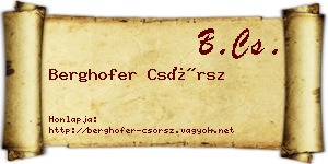 Berghofer Csörsz névjegykártya